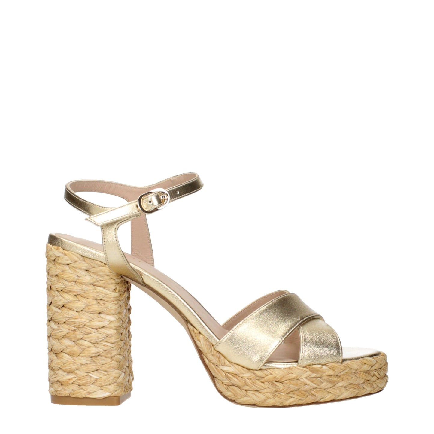 Stuart Weitzman – Goldene Leder-Plateaus