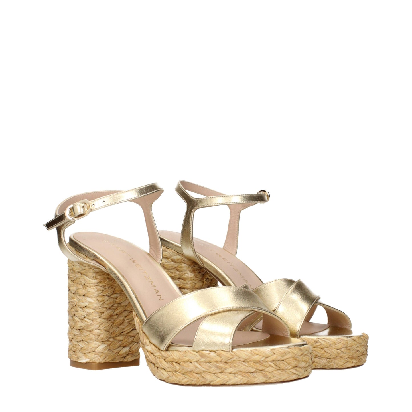 Stuart Weitzman – Goldene Leder-Plateaus