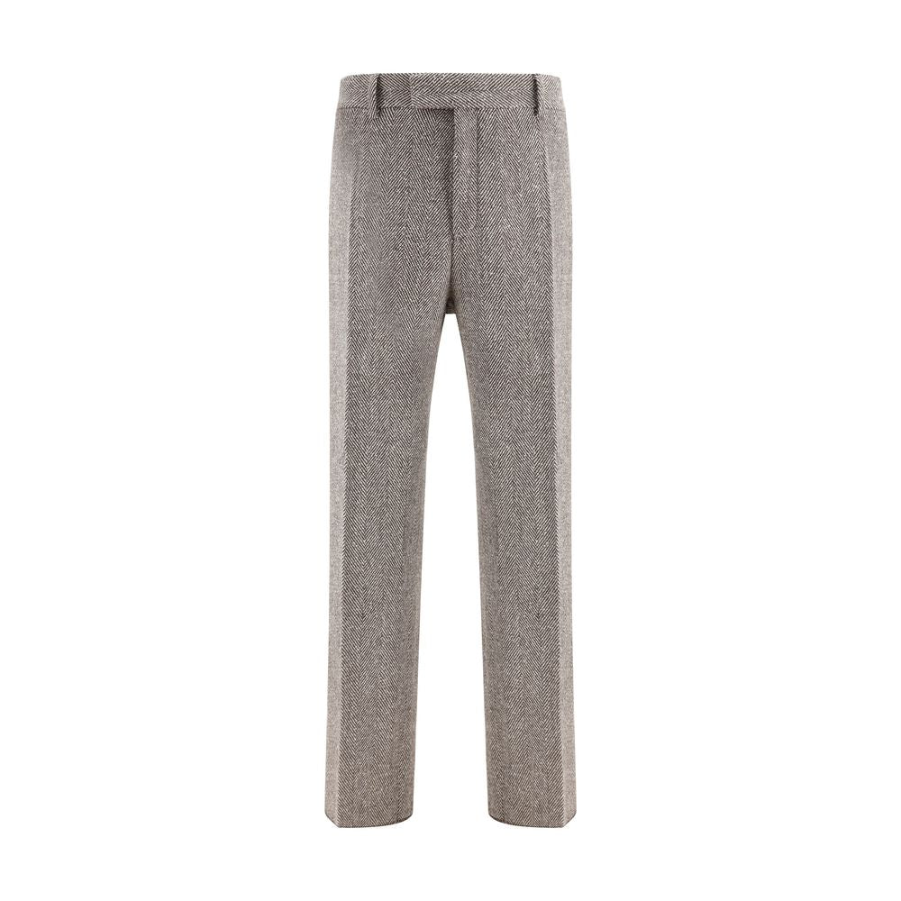 Ferragamo Graue Fleece-Woll-Freizeithose