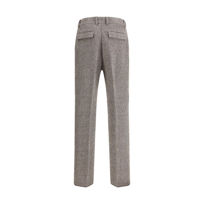 Ferragamo Graue Fleece-Woll-Freizeithose