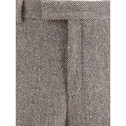 Ferragamo Graue Fleece-Woll-Freizeithose