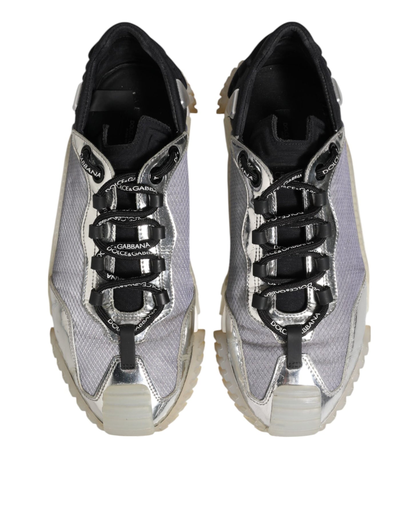 Dolce &amp; Gabbana Multicolor Silber Logo Low Top NS1 Sneakers Schuhe