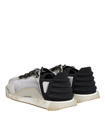 Dolce &amp; Gabbana Multicolor Silber Logo Low Top NS1 Sneakers Schuhe