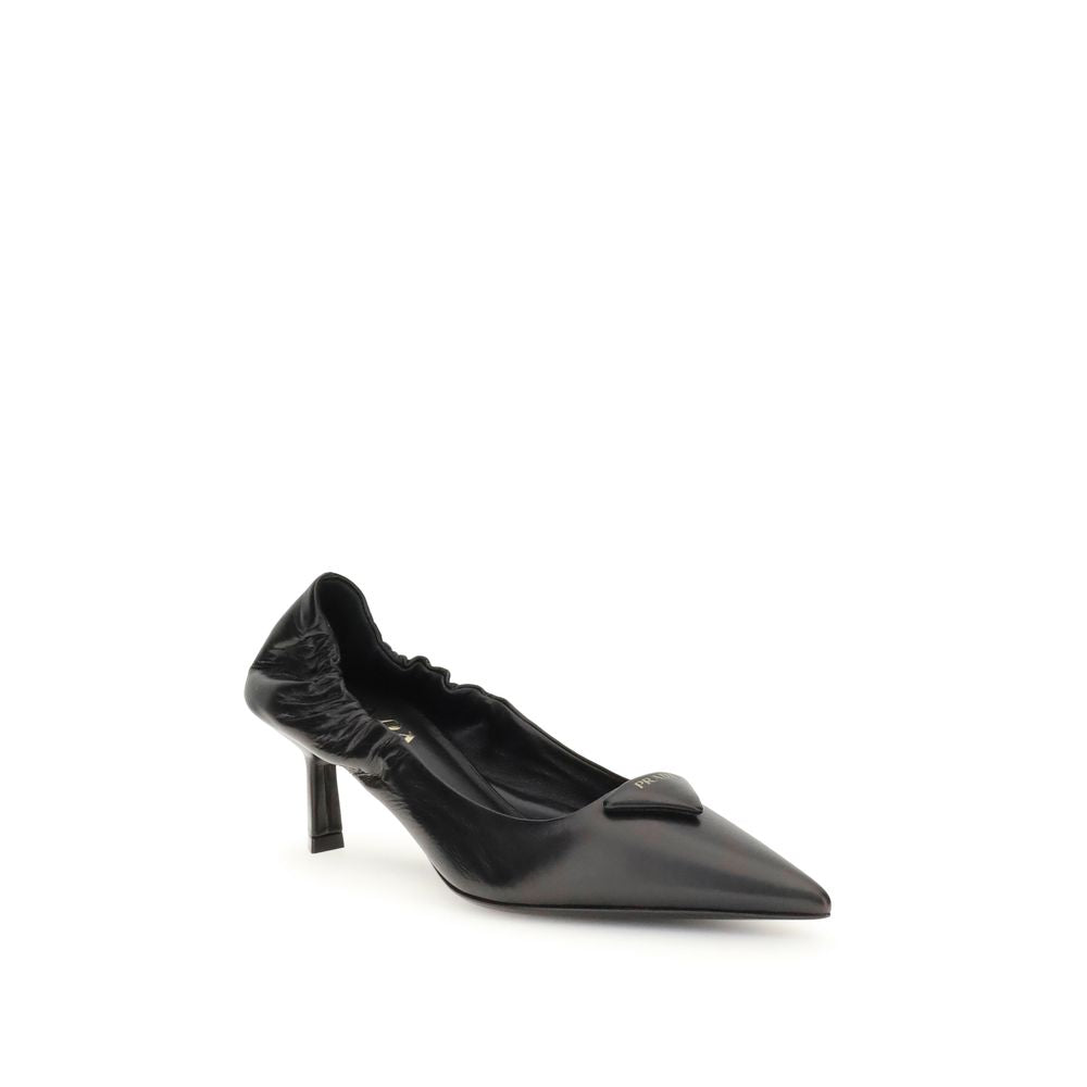 Prada Leder-Logo-Pumps