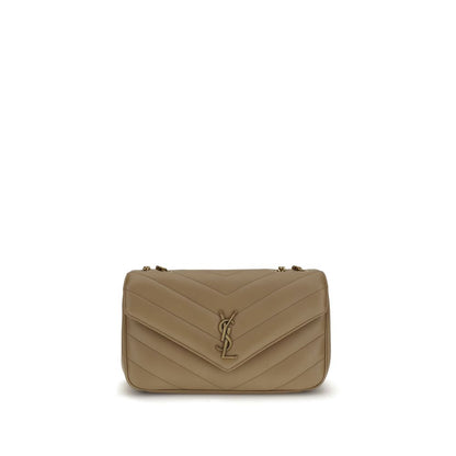 Saint Laurent Schultertasche aus beigefarbenem Kalbsleder (Bos Taurus)