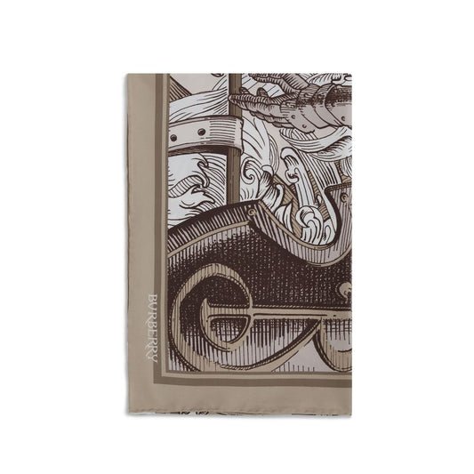 Burberry Seidenschal mit Knight-Gravur-Print