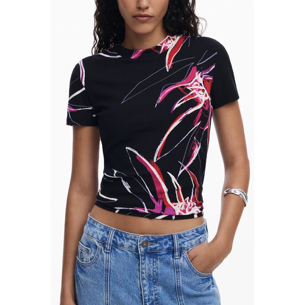 Desigual Schwarzes Viskose-Damen-Top