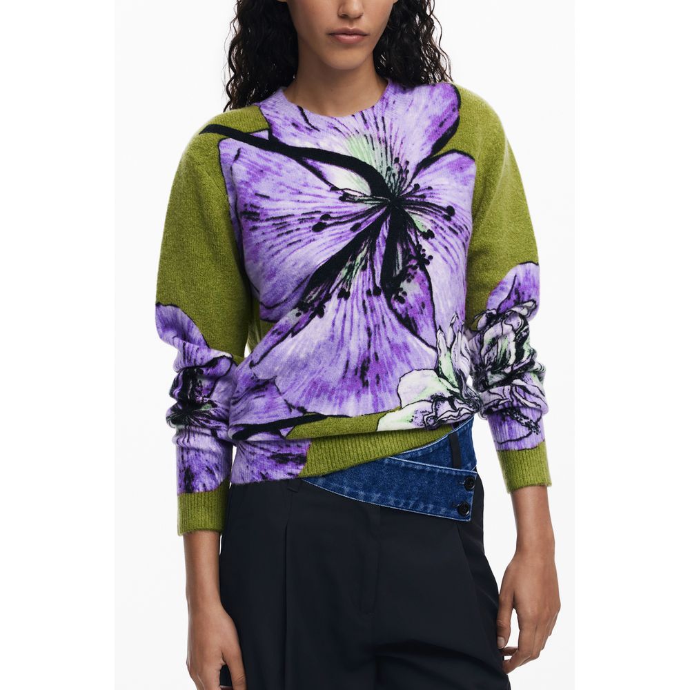 Desigual Purple Elastane Women Sweater