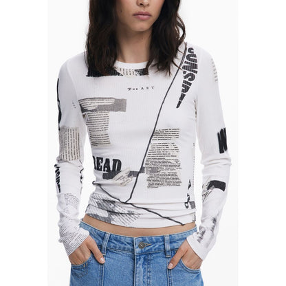 Desigual Weißes Viskose-T-Shirt für Damen