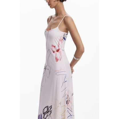 Desigual Weißes Polyester-Damenkleid