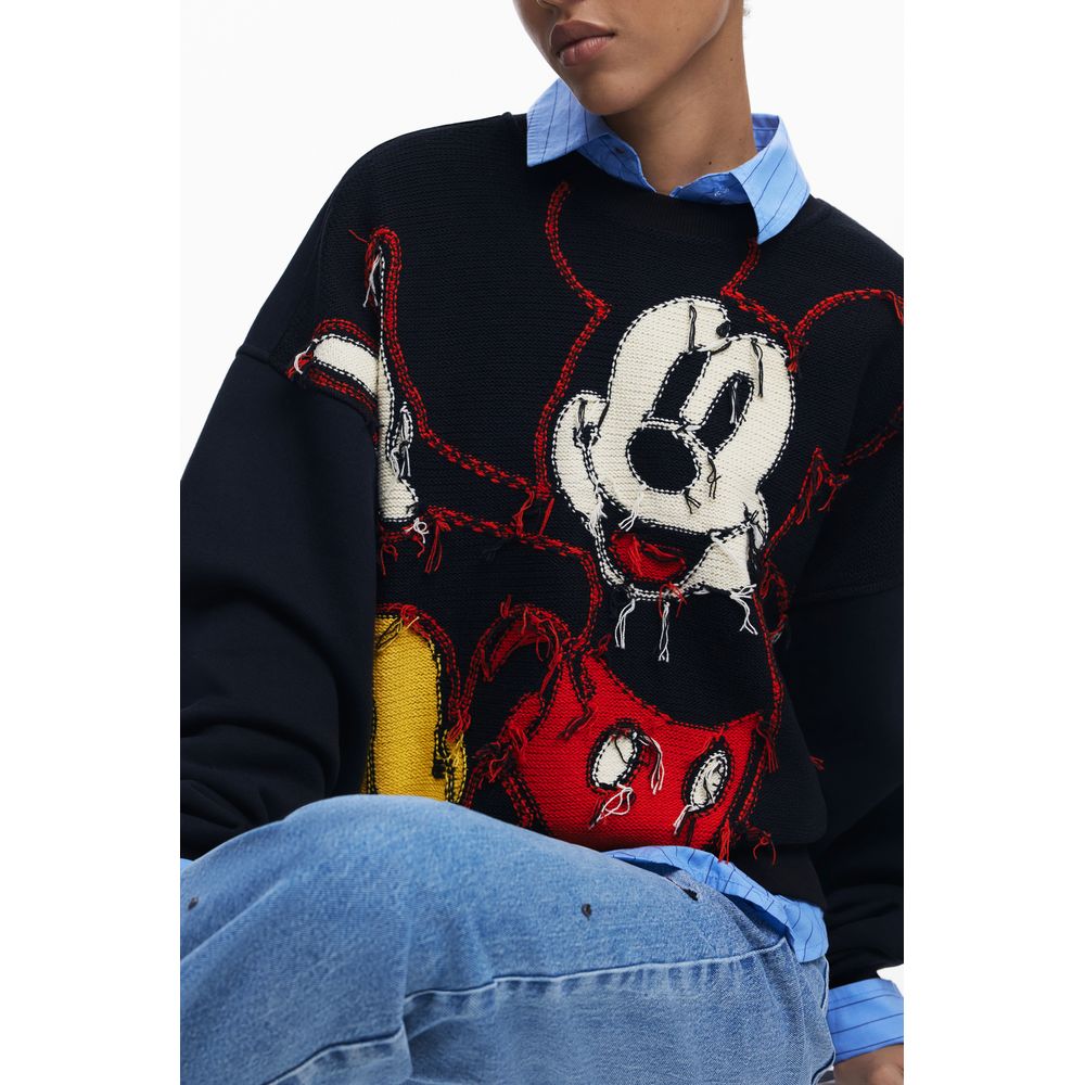 Desigual Schwarzer Baumwollpullover für Damen