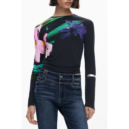 Desigual Schwarzes Viskose-Damen-Top