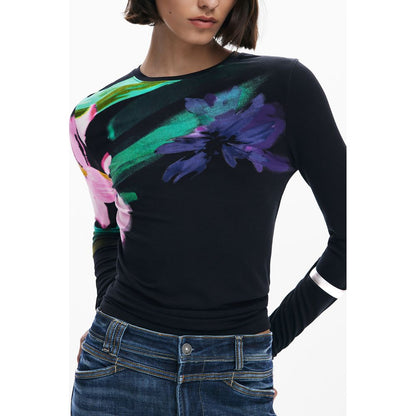 Desigual Schwarzes Viskose-Damen-Top