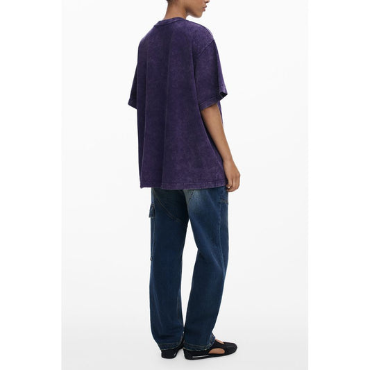 تي شيرت نسائي قطني أرجواني من ديسيجوال