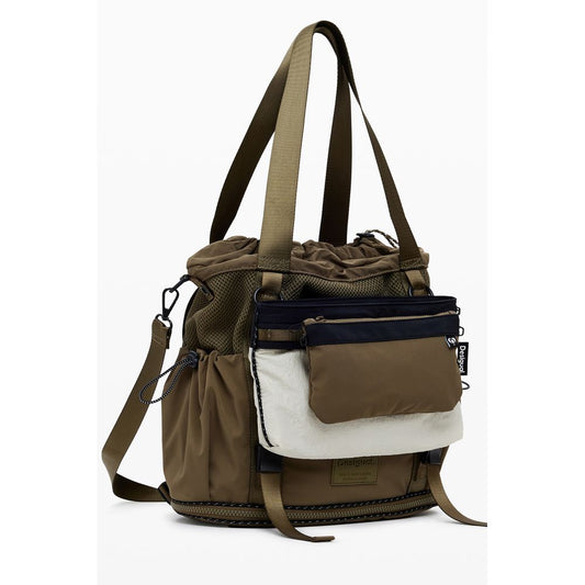 Desigual Grüne wandelbare Handtasche aus Polyester für Damen