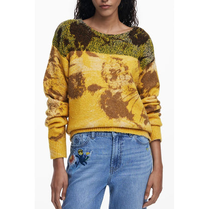 Desigual Gelber Wollpullover für Damen