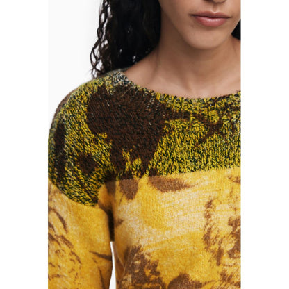 Desigual Gelber Wollpullover für Damen