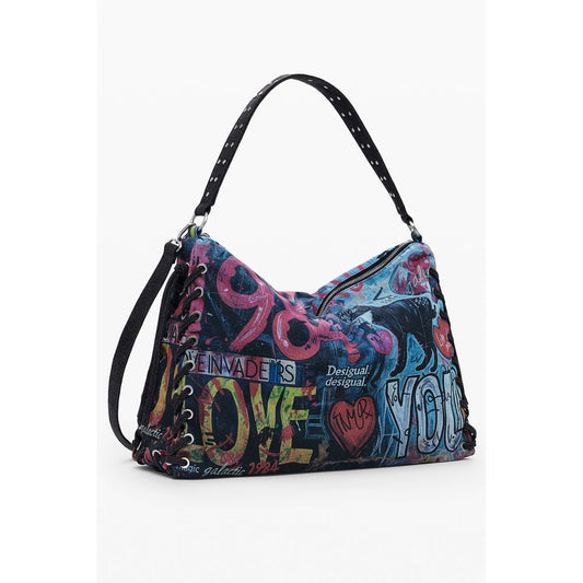 Desigual Blaue Baumwoll-Damenhandtasche