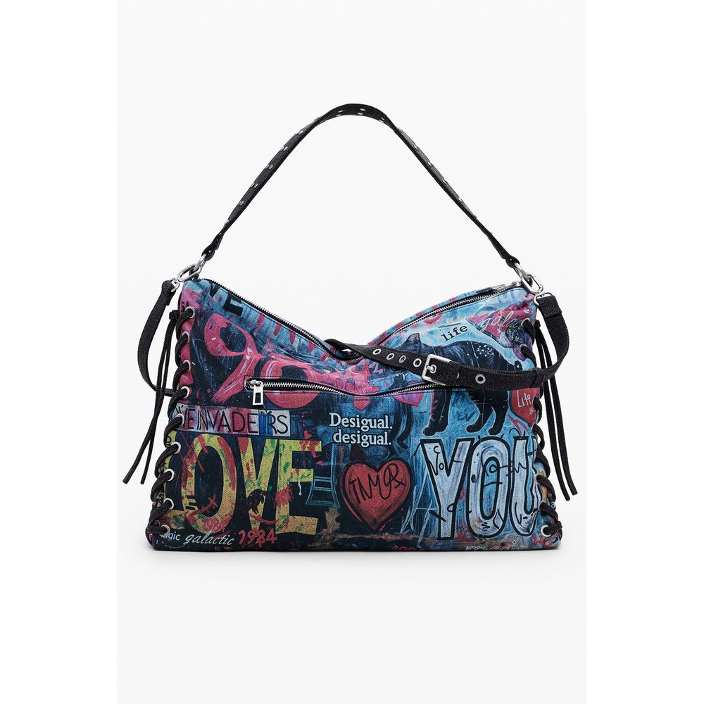 Desigual Blaue Baumwoll-Damenhandtasche