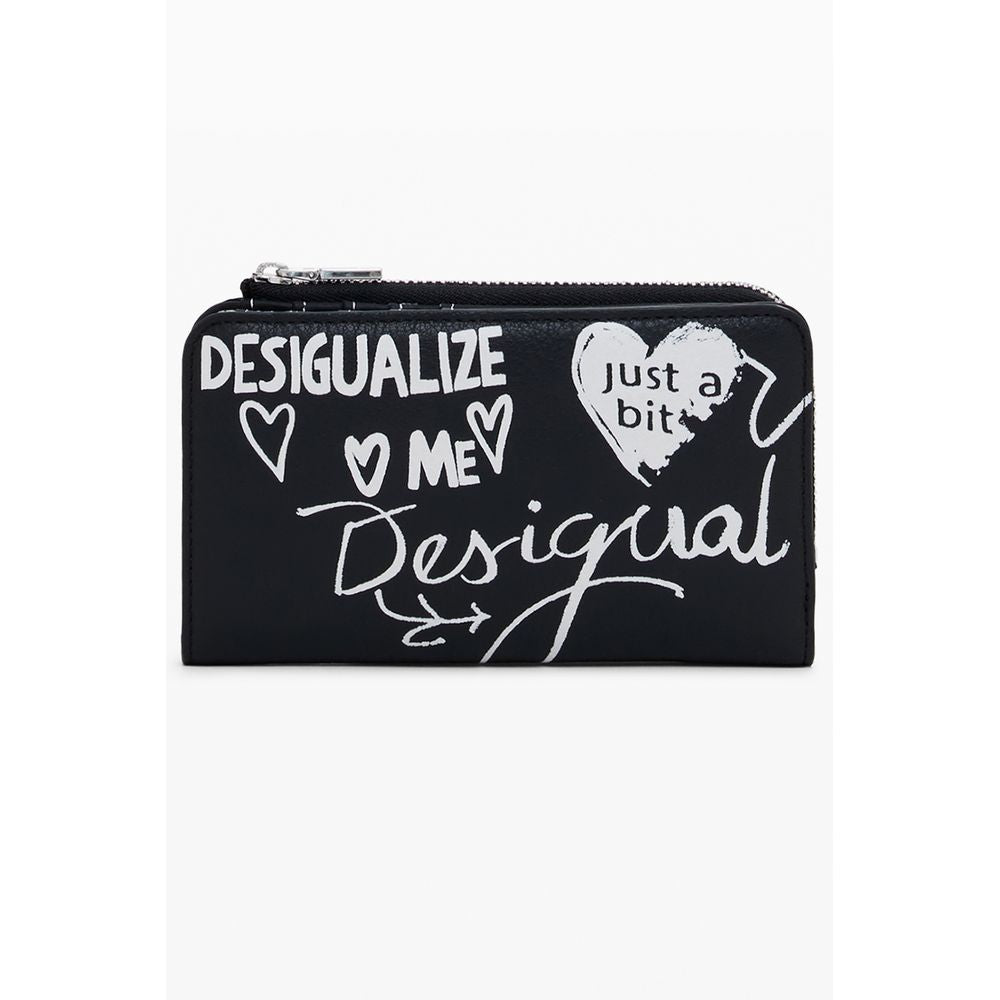 Desigual Schwarze Polyethylen-Damenbrieftasche