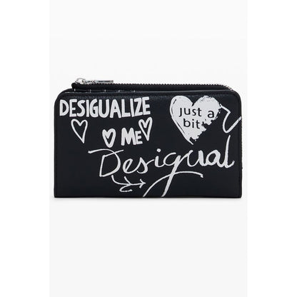 Desigual Schwarze Polyethylen-Damenbrieftasche
