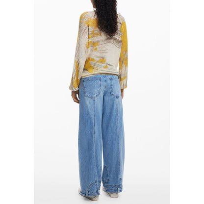Desigual Gelber Wollpullover für Damen