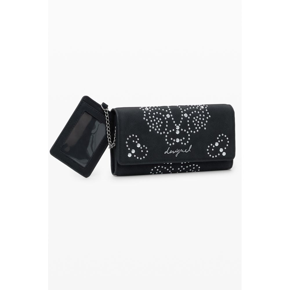Desigual Schwarze Polyethylen-Damenbrieftasche