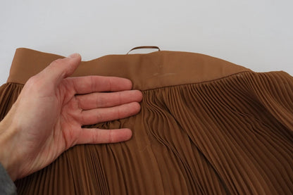 Dolce &amp; Gabbana Beige Longuette Plisse Chiffon Midirock