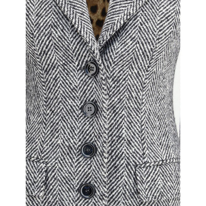 Dolce & Gabbana Gray Fleece Wool Coat