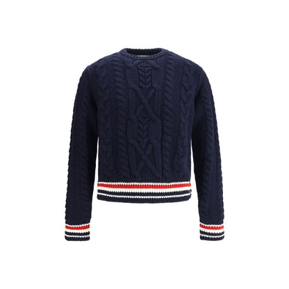 Thom Browne blaues Fleece-Sweatshirt aus Wolle