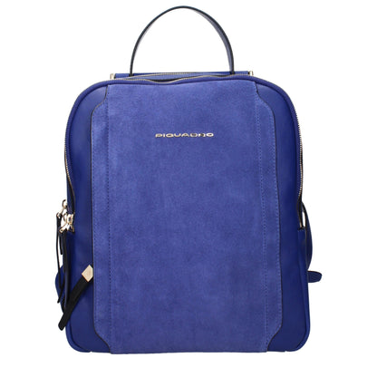 Piquadro Blaue Lederrucksäcke