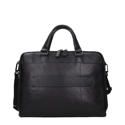 Piquadro Schwarze Business- und Laptoptaschen aus Leder