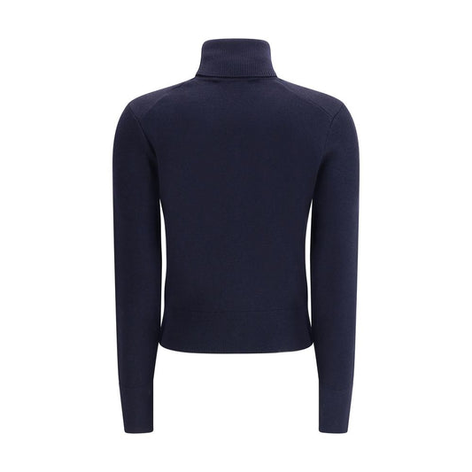 Ami Paris Rollkragenpullover aus blauer Merinowolle