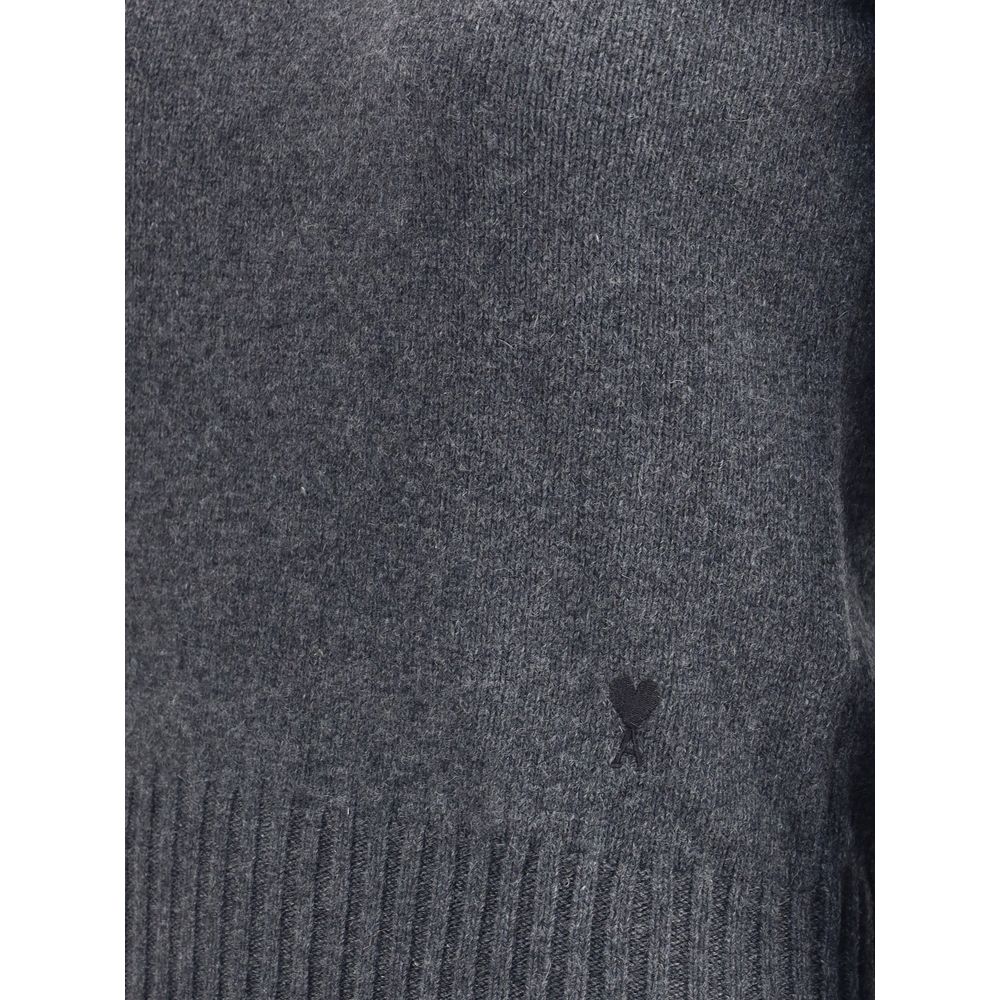 Ami Paris Grauer Kaschmir-Pullover aus Kaschmir