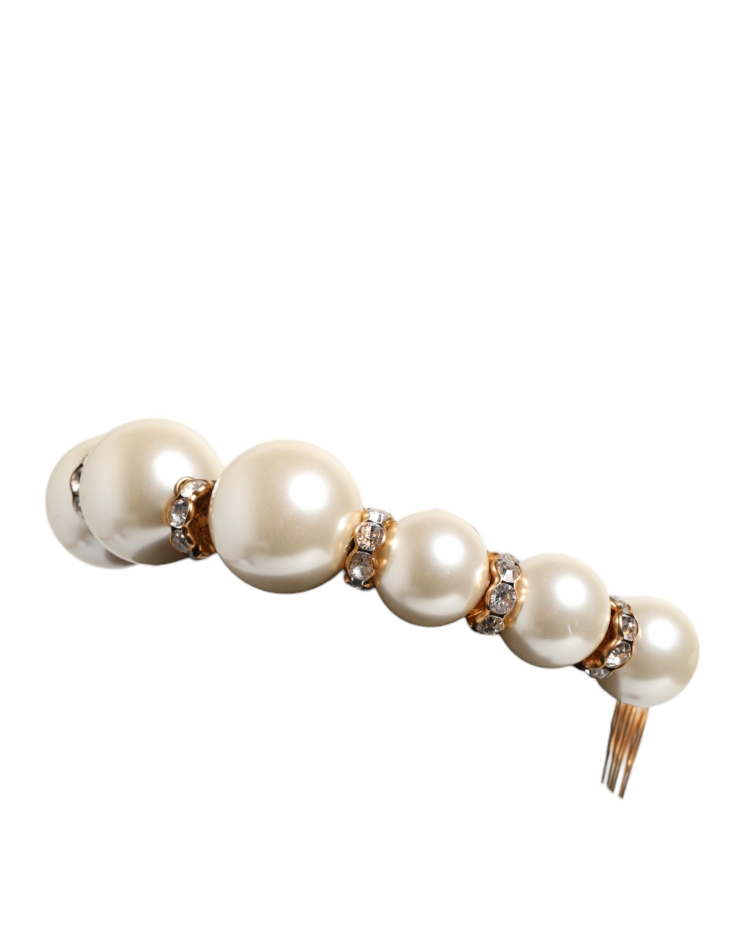 Dolce &amp; Gabbana – Tiara mit goldener Perlen- und Kristallverzierung, Haarschmuck