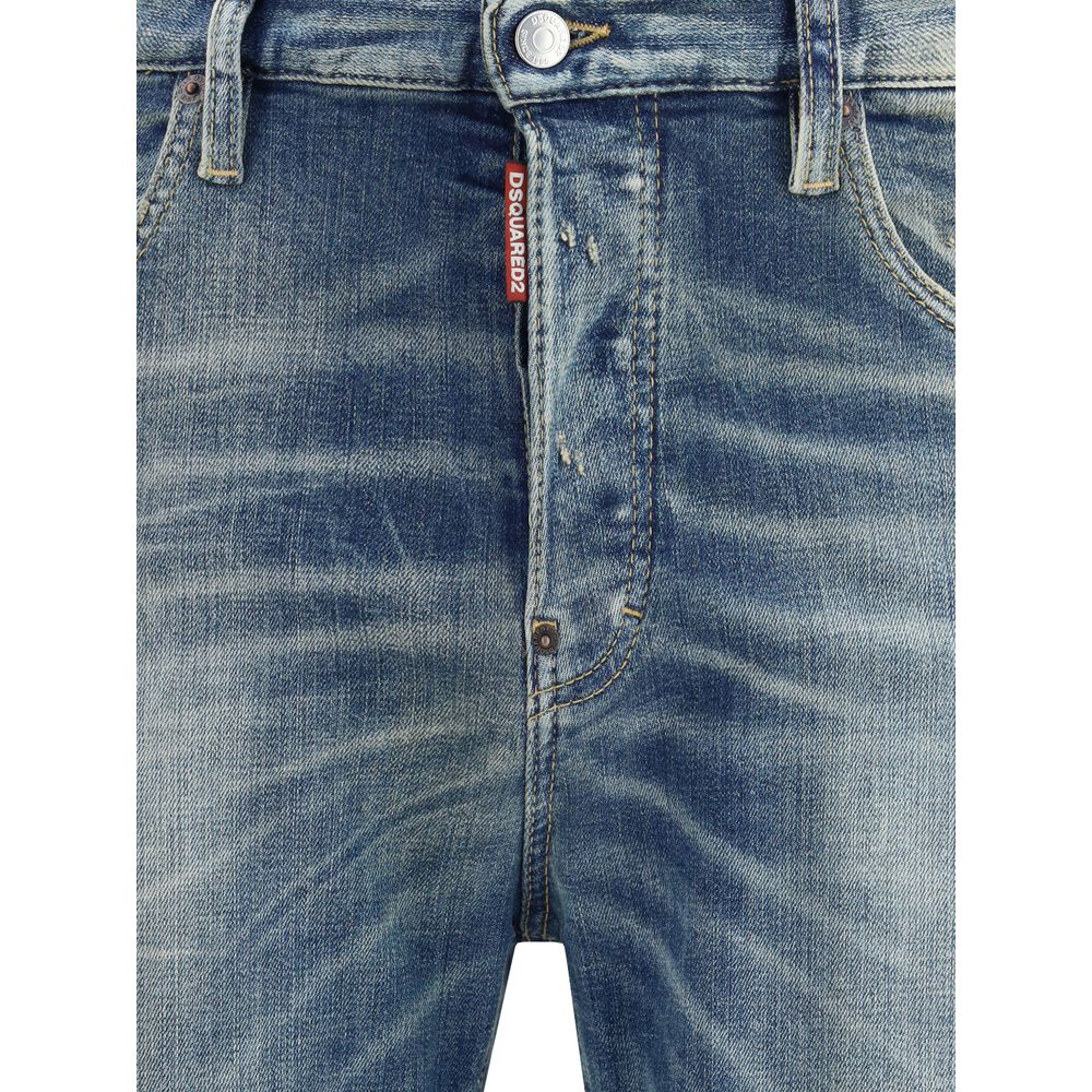Dsquared² Jeans aus blauem Baumwollstoff in schmaler Passform