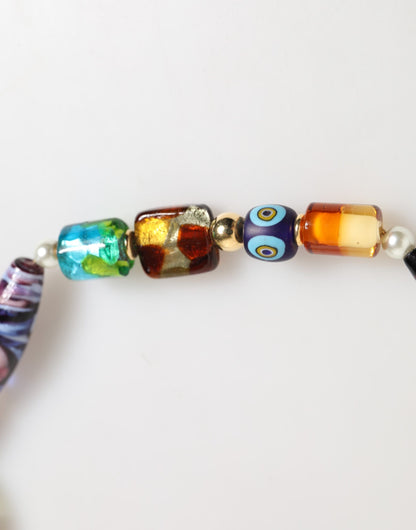 Dolce &amp; Gabbana Halskette mit Perlen aus Muranoglas in Mehrfarbig Messing Damen Schmuck