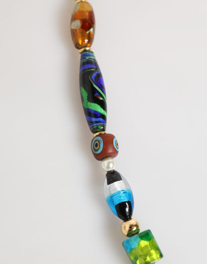 Dolce &amp; Gabbana Halskette mit Perlen aus Muranoglas in Mehrfarbig Messing Damen Schmuck