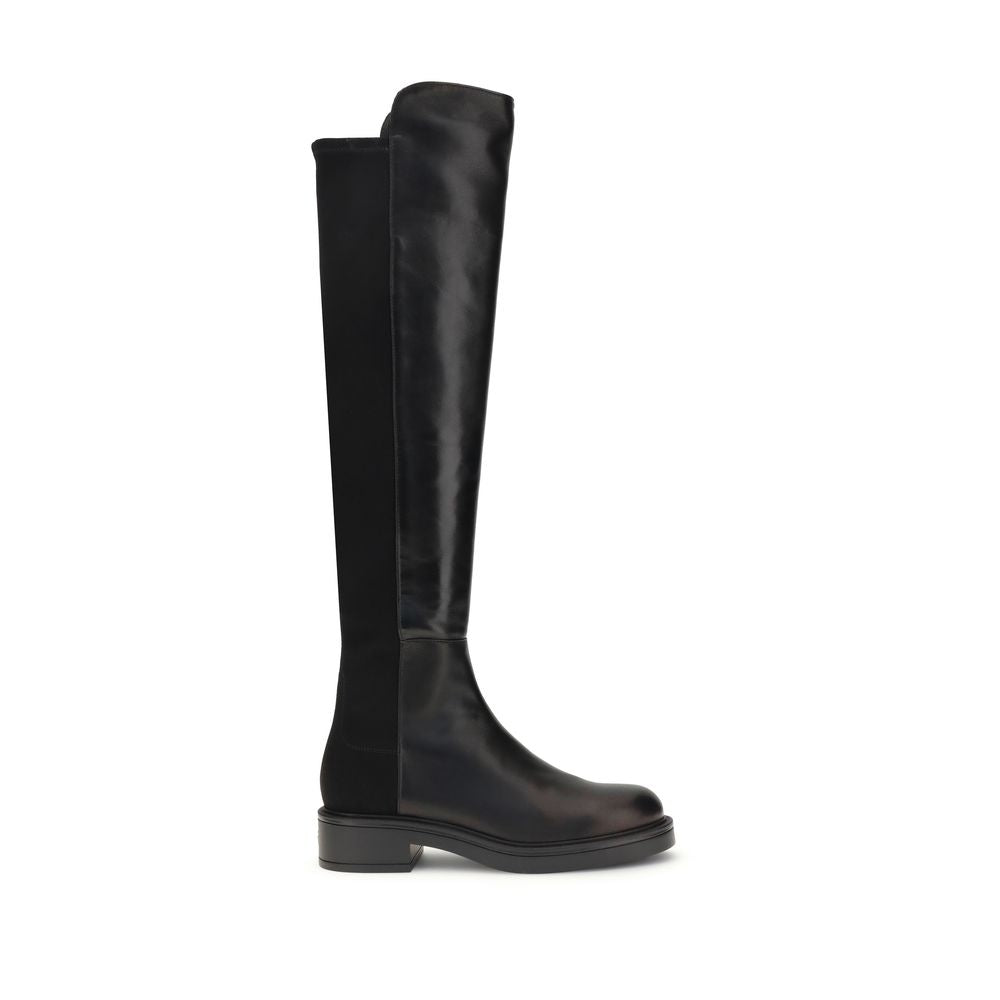 Stuart Weitzman Overknee-Stiefel aus schwarzem Leder