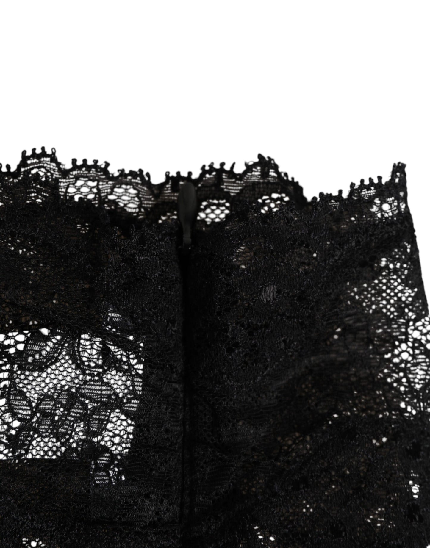 Dolce &amp; Gabbana – Schwarzes Bandeau-Bustier-Oberteil aus Spitze, transparente Stretch-Unterwäsche