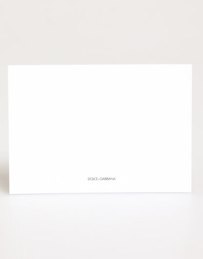 Dolce &amp; Gabbana – Mehrfarbiger Briefumschlag-Postkartenhalter aus Papier mit Leopardenmuster