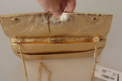 Patrizia Pepe – Schultertasche aus goldenem Leder mit Verzierung