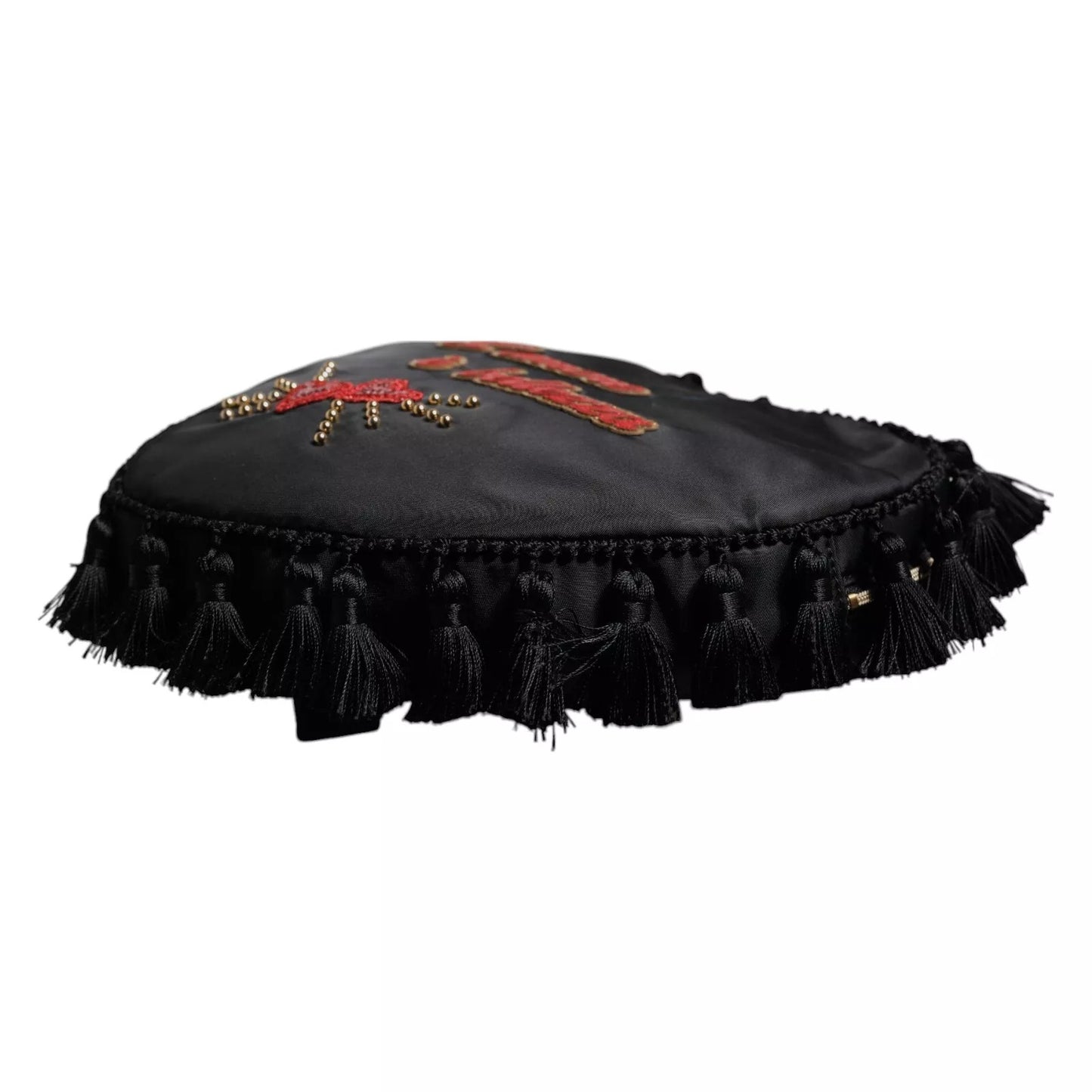 Dolce &amp; Gabbana – Schwarzer Kinderrucksack mit L'Amore-Aufnäher und Herzverzierung