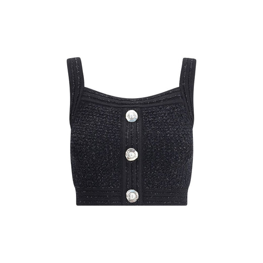 Schwarzes Polyamid-Top von Balmain