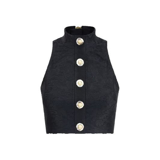 Schwarzes Viskose-Top von Balmain