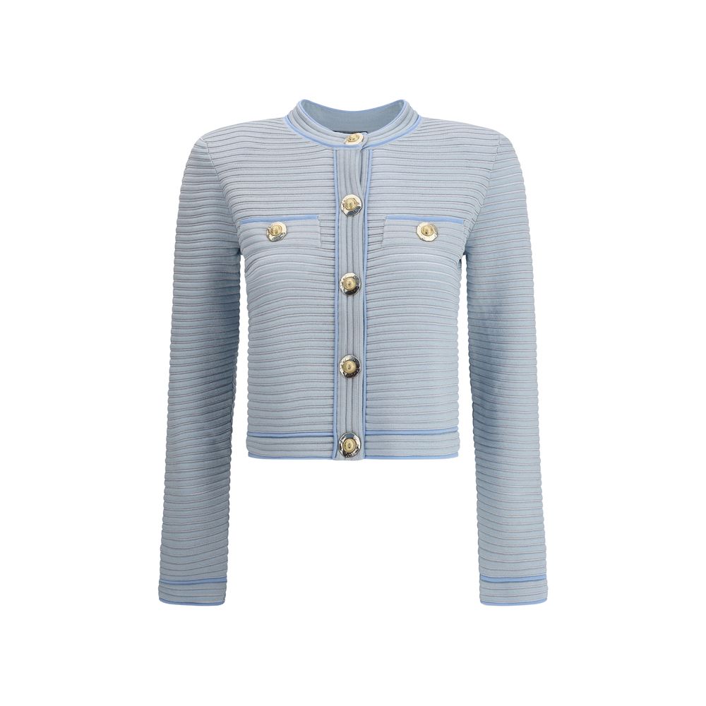 Balmain Hellblauer Viskose-Cardigan
