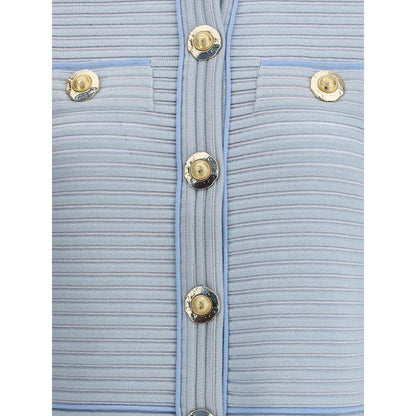 Balmain Hellblauer Viskose-Cardigan