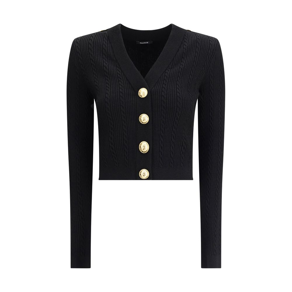 Schwarzer Viskose-Cardigan von Balmain