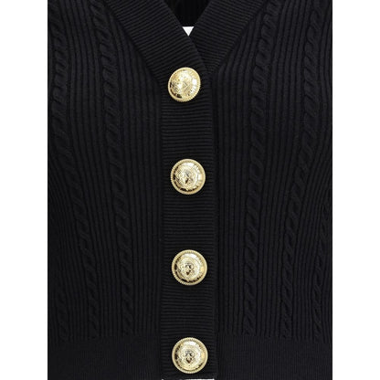 Schwarzer Viskose-Cardigan von Balmain