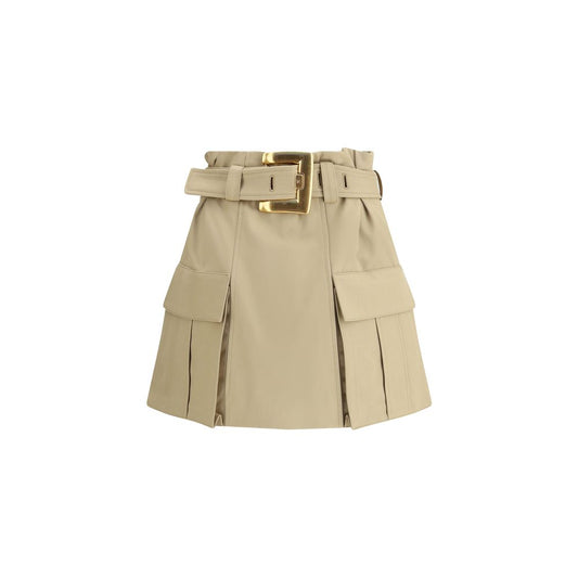 Beigefarbener Minirock aus Baumwolle von Balmain